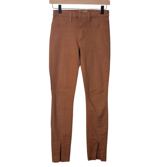 L'AGENCE Jyothi Coated Skinny Jeans in Cappuccino Brown Size 25‎ - Picture 4 of 13